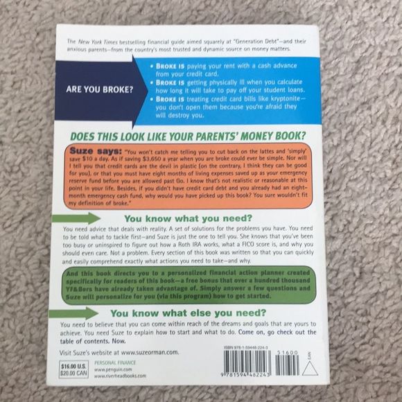 Suze Orman Book -The Money Book for the Young, Fabulous, & Broke - Picture 2 of 2